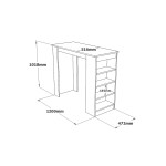 Τραπέζι μπαρ Riff pakoworld λευκό 120x51.5x101.5εκ