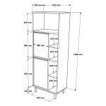 Στήλη κουζίνας Migniato pakoworld φυσικό-μαύρο 60x35.5x161.5εκ