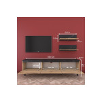 Σύνθετο σαλονιού Kasia pakoworld oak-ανθρακί 180x35x48,5εκ