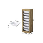 Συρταριέρα Beretta pakoworld 8 συρτάρια καρυδί-λευκό 45,5x34x122εκ