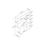 Γραφείο εργασίας-ραφιέρα Janson pakoworld λευκό 113x40x142εκ