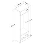 Ντουλάπι-παπουτσοθήκη Nacho pakoworld λευκό-καρυδί 59.8x37.5x182.8εκ