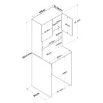 Έπιπλο πλυντηρίου Rasmus pakoworld ανθρακί-φυσικό 65x60x183.6εκ.