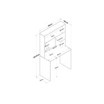 Γραφείο με ραφιέρα Goldie pakoworld ανθρακί-φυσικό 90x45x155.60εκ
