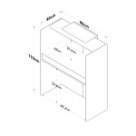 Γραφείο reception Zowel pakoworld μελαμίνης φυσικό-ανθρακί 90x40x110εκ