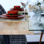 Τραπέζι Lucida pakoworld μασίφ ξύλο πεύκου φυσικό-μαύρο 180x90x75εκ