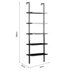 Ραφιέρα τοίχου Harris pakoworld σε μαύρη απόχρωση 60x22x200εκ