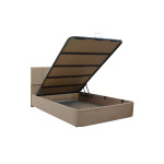 Κρεβάτι ημίδιπλο Cassian pakoworld ύφασμα εκρού 120x200εκ