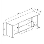 Έπιπλο τηλεόρασης Tserium pakoworld μελαμίνης φυσικό 120x30x45εκ