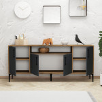 Μπουφές Fumomel pakoworld μελαμίνης sonoma-ανθρακί-μαύρο 180x40,5x78εκ