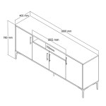 Μπουφές Fumomel pakoworld μελαμίνης sonoma-ανθρακί-μαύρο 180x40,5x78εκ