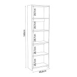 Βιβλιοθήκη Robelo pakoworld μελαμίνης λευκό 48.6x22x160εκ
