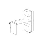 Γραφείο εργασίας με βιβλιοθήκη Caolin pakoworld μελαμίνης oak-λευκό 110x52x140εκ