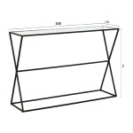 Κονσόλα Loujie pakoworld μαύρο μέταλλο-γυαλί 100x30x76εκ