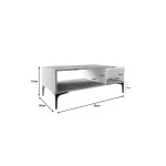 Τραπέζι σαλονιού Lasati pakoworld σε λευκή-oak απόχρωση 90x50x37εκ