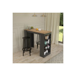 Τραπέζι μπαρ Birma pakoworld σε oak-ανθρακί απόχρωση 120x51.5x102εκ