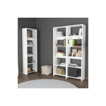 Βιβλιοθήκη Rabuku pakoworld σε λευκή απόχρωση 146x22x160εκ