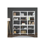 Βιβλιοθήκη Rabuku pakoworld σε λευκή απόχρωση 146x22x160εκ