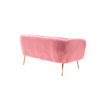 Καναπές 2θέσιος Rome pakoworld βελούδο ροζ-χρυσό 142x75x72εκ