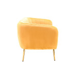 Καναπές 2θέσιος Rome pakoworld βελούδο κίτρινο-χρυσό 142x75x72εκ