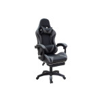 Καρέκλα γραφείου gaming με υποπόδιο Moza pakoworld PU μαύρο-γκρι
