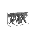 Κονσόλα Root pakoworld χειροποίητη teak ξύλο φυσικό 150x40x80εκ