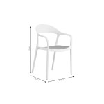 Πολυθρόνα Ember στοιβαζόμενη pakoworld με UV protection PP μπεζ-μαύρο 52.5x56.5x81εκ.