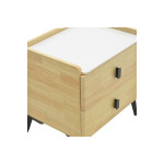Κομοδίνο Alessio pakoworld mdf φυσικό-μαύρο μέταλλο 46x37x47εκ