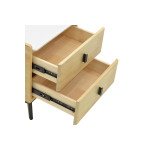 Κομοδίνο Alessio pakoworld mdf φυσικό-μαύρο μέταλλο 46x37x47εκ