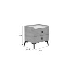 Κομοδίνο Alessio pakoworld mdf φυσικό-μαύρο μέταλλο 46x37x47εκ