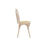 Καρέκλα στοιβαζόμενη Βιέννης Azhel pakoworld white wash ξύλο οξιάς-έδρα φυσικό rattan 41x50x89εκ