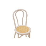 Καρέκλα στοιβαζόμενη Βιέννης Azhel pakoworld white wash ξύλο οξιάς-έδρα φυσικό rattan 41x50x89εκ