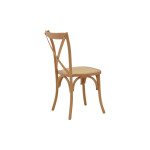 Καρέκλα Dylon pakoworld στοιβαζόμενη φυσικό ξύλο οξιάς-έδρα φυσικό rattan 48x52x89εκ
