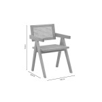 Πολυθρόνα Winslow pakoworld φυσικό rubberwood 52x59x79εκ