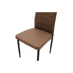 Καρέκλα Parker pakoworld PU cappuccino-μαύρο πόδι 42x48x98εκ