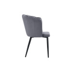 Καρέκλα Esme pakoworld ανθρακί βελούδο-πόδι μαύρο μέταλλο 61x55x84εκ
