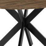 Τραπέζι Jeston pakoworld MDF καρυδί-πόδι μαύρο μέταλλο Φ120x75εκ