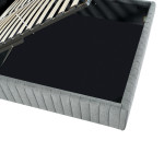 Κρεβάτι διπλό Zilin pakoworld ύφασμα ανθρακί 160x200εκ