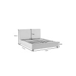 Κρεβάτι διπλό Bedka pakoworld ύφασμα ανθρακί 160x200εκ