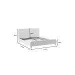 Κρεβάτι διπλό Restel pakoworld ύφασμα γκρι 160x200εκ