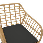 Πολυθρόνα Naoki pakoworld με μαξιλάρι pe φυσικό-μέταλλο μαύρο πόδι 55x58x79εκ