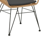 Πολυθρόνα Naoki pakoworld με μαξιλάρι pe φυσικό-μέταλλο μαύρο πόδι 55x58x79εκ