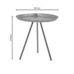 Βοηθητικό τραπέζι Jacksie Inart γκρι-χρυσό μέταλλο Φ41x43.5εκ