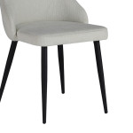 Καρέκλα Remis pakoworld κρεμ ύφασμα-πόδι μαύρο μέταλλο 49x61x91εκ