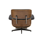 Πολυθρόνα-υποπόδιο relax Jenna pakoworld μαύρο pu- plywood καρυδί-βάση χρωμίου 82x92x82εκ