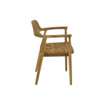 Πολυθρόνα Denverone pakoworld φυσικό teak ξύλο και ψάθα 57x54x79εκ