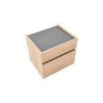 Κομοδίνο Comcie pakoworld σε φυσικό με γκρι απόχρωση 50x42x45.5εκ