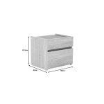 Κομοδίνο Comcie pakoworld σε φυσικό με γκρι απόχρωση 50x42x45.5εκ