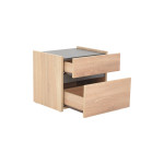 Κομοδίνο Comcie pakoworld σε φυσικό με γκρι απόχρωση 50x42x45.5εκ