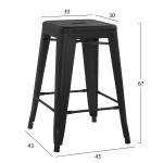 ΣΚΑΜΠΟ ΜΕΣΑΙΟΥ ΥΨΟΥΣ ΜΕΤΑΛΛΙΚΟ MELITA-PRO HM8573.42 ΜΑΥΡΟ ΜΑΤ 43x43x67